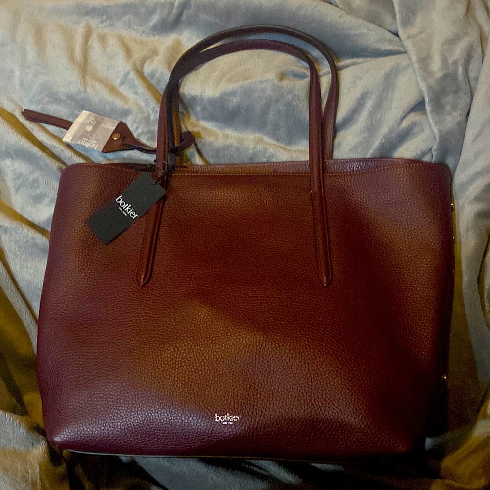 Beautiful Botiker Cranberry Suede and Leather Tote